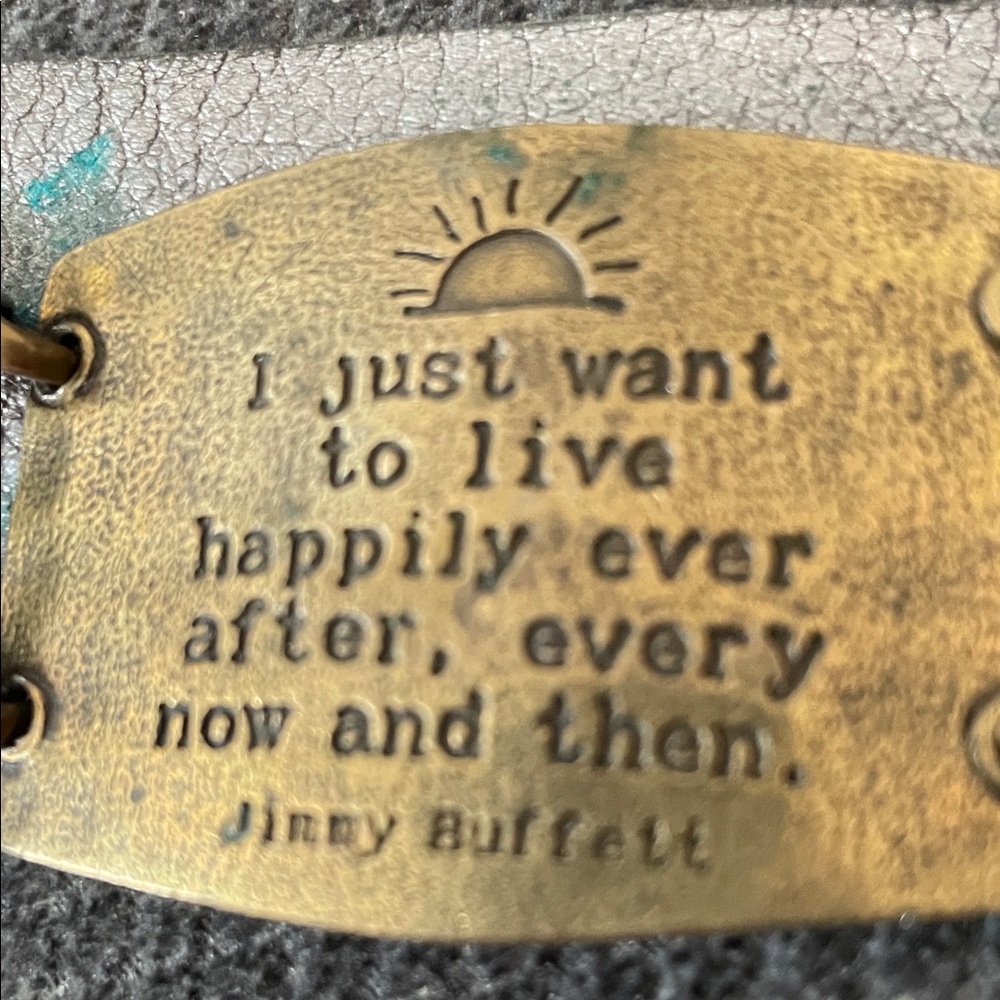 Gold Engraved Bracelet with Inspirational Quote
